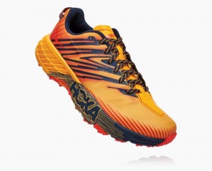 Tenis Trail Hoka Speedgoat 4 Wide Hombre Dorados Negros | 8259647-BE