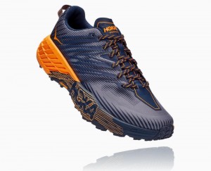 Tenis Trail Hoka Speedgoat 4 Wide Hombre Negros Azules | 9845671-HY