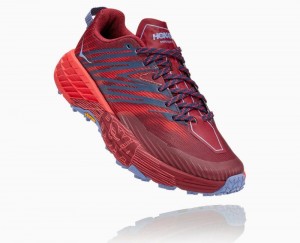 Tenis Trail Hoka Speedgoat 4 Wide Mujer Marrom Oscuro Rojos | 9135280-AK